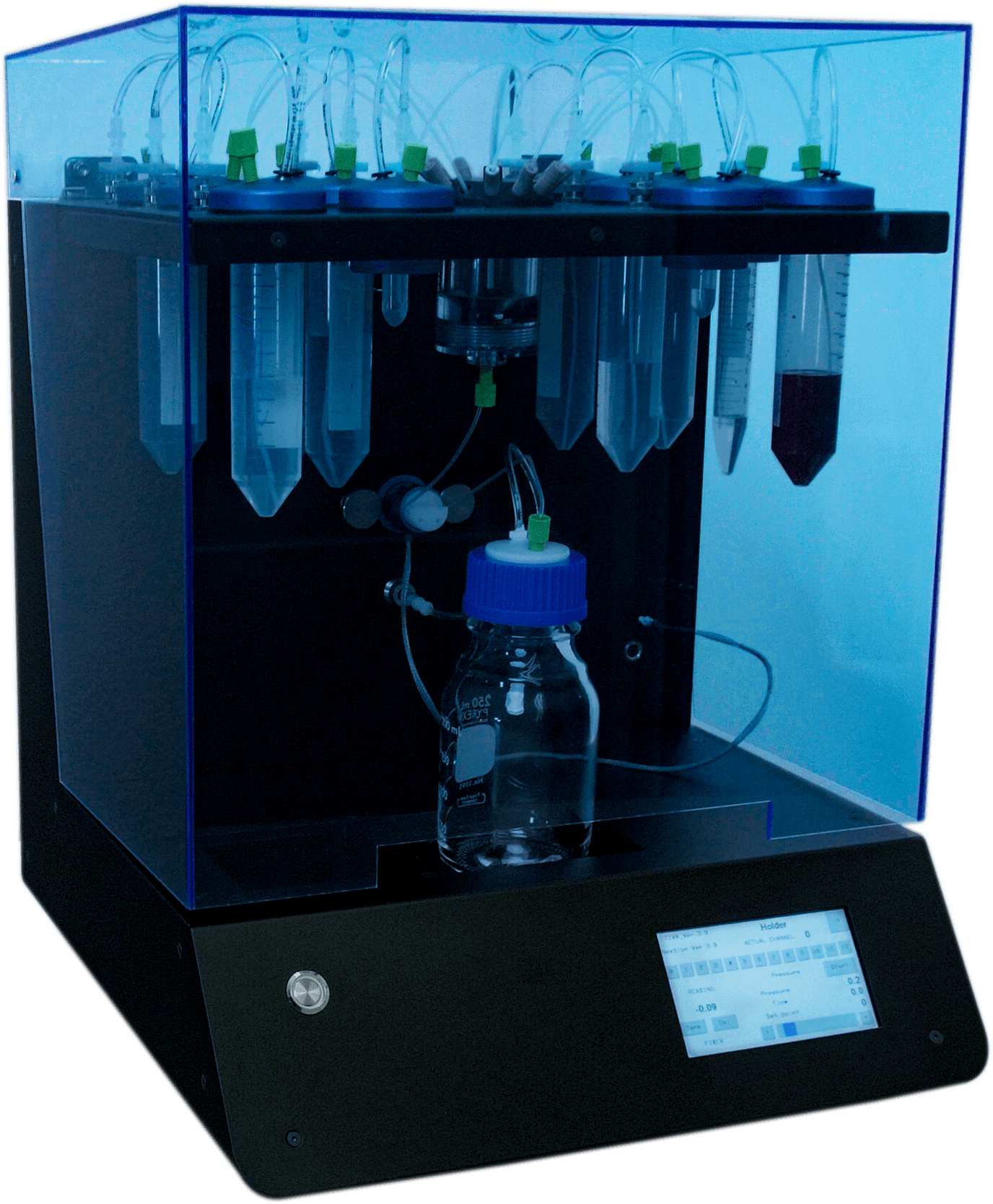 Cytocatch device with blue illumination