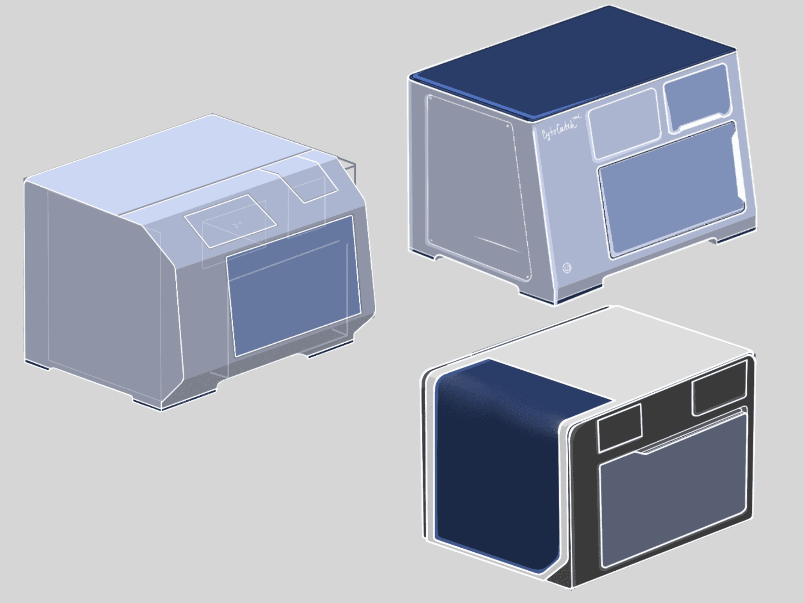 CAD render of microscope housing