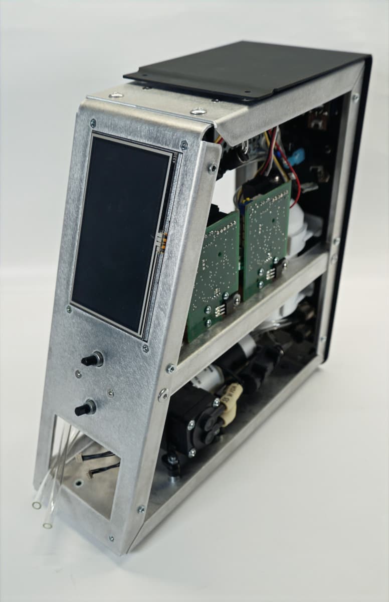 Controller opened showing electronics